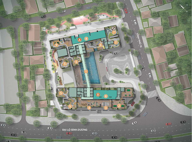 Mặt bằng tiện ích tầng 2